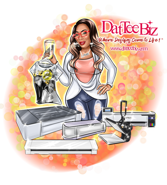 DatTeeBiz where your designs come to life.  We specialize in custom and personalized items. Tees, Tanks, Hoodies, Cutting boards and more.  Don't forget to check out our personalized flasks, rhinestone designs, Black Lives Matters Tees, and Croc Jibbitz.