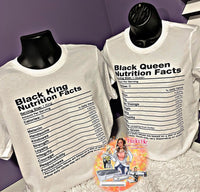 
              Black King/Black Queen Nutritional Facts Shirts
            