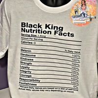 Black King/Black Queen Nutritional Facts Shirts