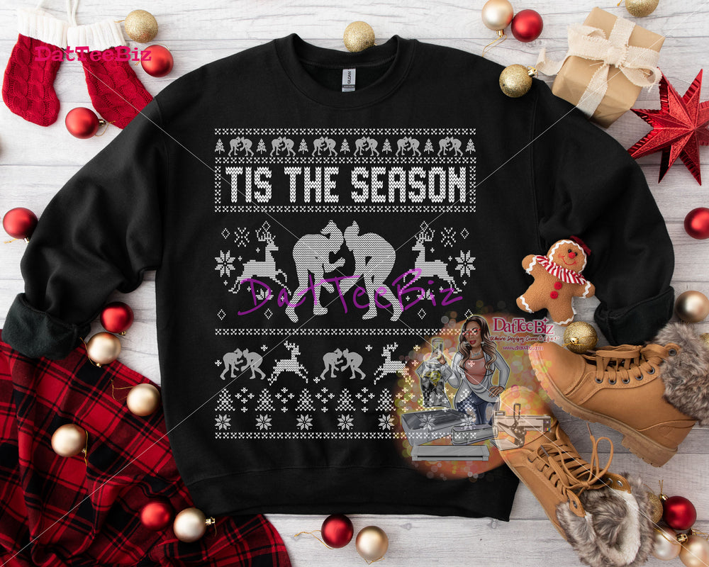 Tis the Season Ugly Sweater Sweatshirt for Wrestling