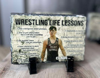 
              Wrestling Life Lessons Custom Photo Slate
            