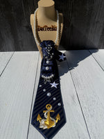 
              Custom Navy Mom Necktie Necklace | One-of-a-Kind Statement Accessory
            