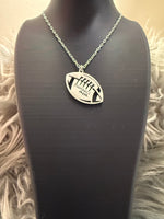 
              Football Mom Engraved Charm & Chain
            