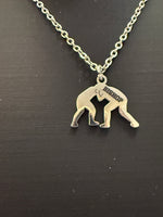 
              Wrestler Engraved Charm & Chain
            