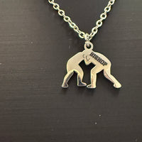 Wrestler Engraved Charm & Chain