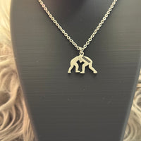 Wrestler Engraved Charm & Chain
