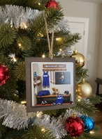 
              Wrestling Locker Room Photo Ornament (Faux 3D Look)
            