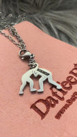 
              Wrestler Engraved Charm & Chain
            