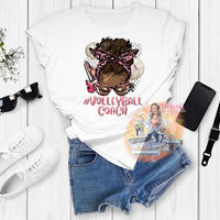 Messy Bun Volleyball Mom Tee