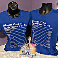 Black King/Black Queen Nutritional Facts Shirts