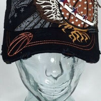 Bling Basketball Sport Wings Ladies Cadet Cap Distressed Hat
